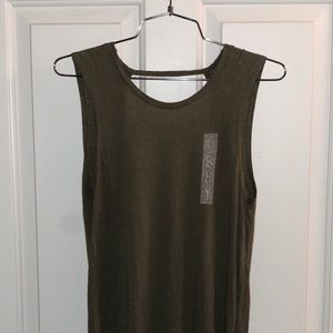 Obey olive green open back tank top medium